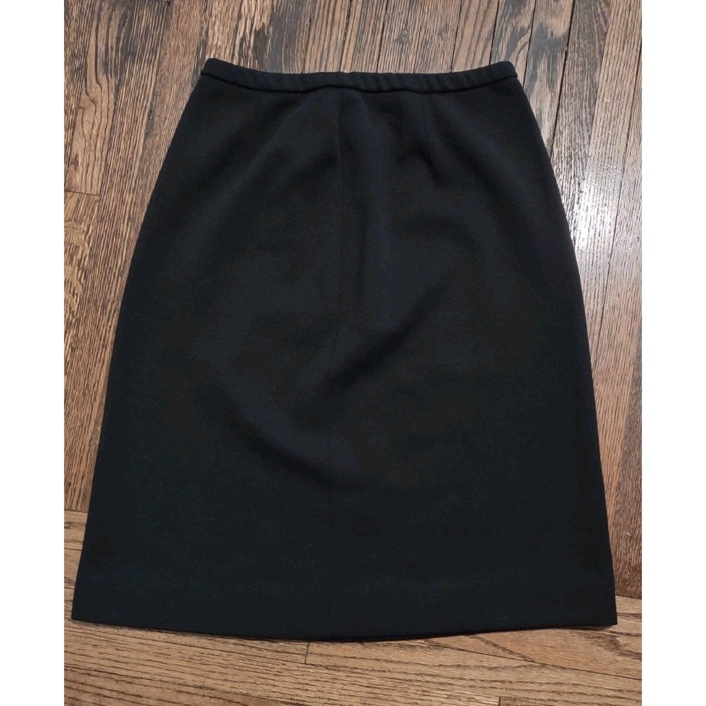 Vintage Act III Black Wool Blend Pencil Skirt ILGWU Union Made Knee Length 26W